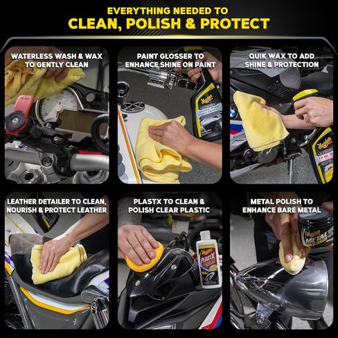 Meguiar’s Ultimate Motorcycle Starter Kit - Premium Detailing Kit that Bundles Together the Perfect Motorcycle Cleaning Products, Detailing Products, and Motorcycle Accessories to Apply and Remove in Saudi Arabia