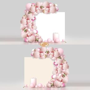 Square Backdrop Cover,6.6x6.6 FT Double Color Square Backdrop Stand Cover,Square Spandex Arch Backdrop Cover for Wedding Birthday Parties Graduation Parties and Home Decor (White+Cream, 6.6FT)