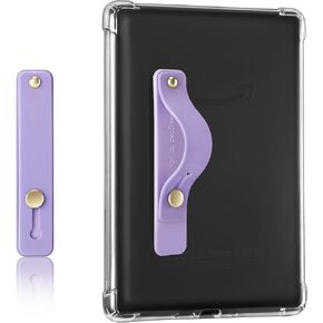CoBak Hand Strap Holder for Kindle/Tablet - Lightweight TPU One-Handed Grip with Strong Stick, Stand for Phone, Adjustable Tightness for Kindle/Kobo/Voyaga/Lenovo/Sony E-Book Tablet, Lilac