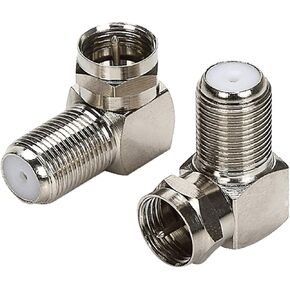 F Type Right Angle 90 Degree Male to Female Cable Connector Coax Adapter Pack of 2