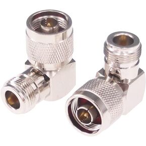 2pcs N Male to N Female Coax Adapter Right Angle 90 Degree RF Coaxial Connector(NOT for TV)(F65-2)