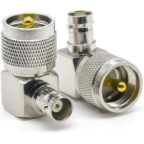 2PCS PL259 BNC محول الزاوية اليمنى ، 90 درجة SO239 ذكر إلى موصل Coax Female BNC ، انخفاض فقدان PL259 BNC كوع هوائي لراديو WiFi ، الهوائي ، البث ، Audios
