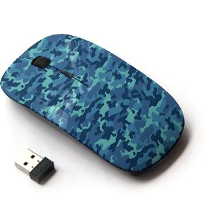 [ Optical 2.4G Wireless Computer Mouse [ Blue Camo ]