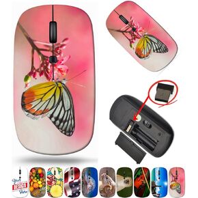 maizi Wireless Mouse for Laptop Mac Computer Personal Laptop, Wireless Mice for Laptop Image ID: 35226419 Butterfly Perching on 2.4G USB Receiver Lightweight Product of USA