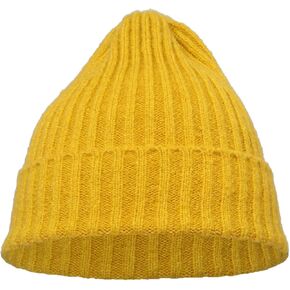 Sportmusies Cuffed Beanie Hats for Men Women,Warm Stretchy Ski Hat Knitted Slouchy Cap,Yellow
