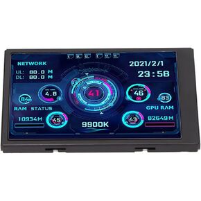 EBTOOLS 3.5in IPS USB Mini Screen,AIDA64 PC CPU Data Monitor PC Sensor Panel Display Temperature Monitor,Horizontal Vertical Screen,Computer Temp Monitor