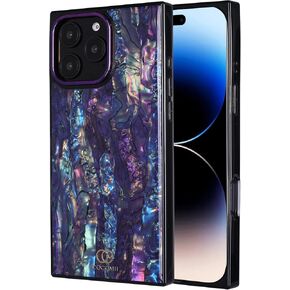 Cocomii - Rectangle Case Compatible with iPhone 16 Pro Max - Compatible with MagSafe, Abalone Shell, Pearlescent Seashell, Glossy, Magnetic Phone Case for iPhone 16 Pro Max 6.9 inch, Blue/Purple