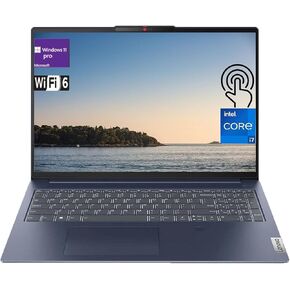 Lenovo IdeaPad Slim 5i Laptop, 16" Touchscreen IPS WUXGA Display, Intel i7-1355U 10-Core Processor, 16GB RAM 512GB SSD, Fingerprint Reader, Backlit Keyboard, Wi-Fi 6, Bluetooth, Windows 11 Pro, Blue