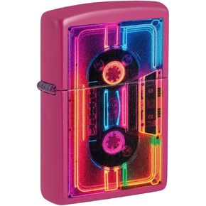 Zippo Neon Cassette Design Frequency Pocket Lighter