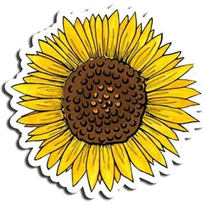 Yellow Sunflower Sticker Flower Stickers Waterbottle Sticker Tumblr Stickers Laptop Stickers Vinyl Stickers