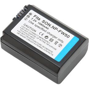 NP FW50 Camera Battery Replacement, 1080mAh 7.2V Lithium Ion Battery Fit for A6000 A6400 A7m2 A6300 A6100 A5100 Zve10 Camera