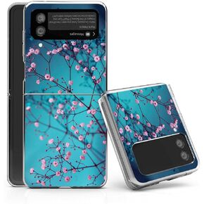 Case for Galaxy Z Flip 3 5G, Plum Blossom Flower Anti-Scratch Solid Hard case Protective Shookproof Phone Cover for Samsung Galaxy Z Flip 3 5G