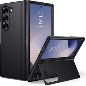 BENTOBEN for Samsung Galaxy Z Fold 6 Case with Adjustable Invisible Kickstand, Daul Layers Slim Hard PC Thin Shockproof Drop Protective Cover Case for Z Fold 6 7.6-inch 2024, Black