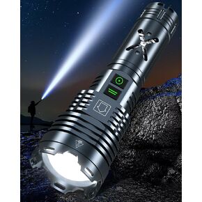 1500 Lumen Rechargeable Flashlight, 5 Modes Mini Handheld Powerful Flashlight, Zoomable Waterproof Tactical Flashlights for Outdoor Hiking Camping Enthusiasts