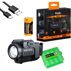 Fenix GL22 750 Lumen LED Flashlight/Laser Combo, for Most Handguns and Pistols with EdisonBright Cable Carrying case