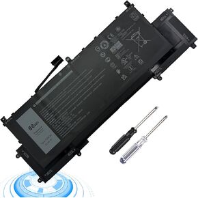 TVKGH Laptop Battery Replacement for Dell Latitude 9510 9520 for Latitude 9520 2-in-1 Series N7HT0 N7HTO HYMNG 0HYMNG V5K68 N2NLL 089GNG 08NFC7 0PKW00 11.4V 7334mAh