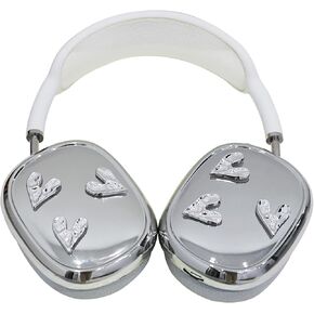 غطاء الحالة لـ AirPods Max ، TPU Cute Cond Cool Soft ، وغطاء Earcup القلوب المكعبات الفضية لـ Apple Airpods Max للنساء الغطاء الوقائي (قلوب التجاعيد ، والفضة) in Kuwait