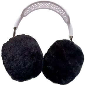 Miagon Silicone Case Cover for AirPods Max Headphones,Creative Fur Fluffy Furry Cute Ear Cups Cover Soft Cases Skin for Women Men