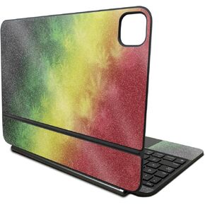 Glossy Glitter Skin Compatible with Apple Magic Keyboard for iPad Pro 11‑inch (M4) 2024 - Rasta Rainbow - Premium 3M Vinyl Protective Decal Cover - Easy to Apply | Crafted in The USA by MightySkins