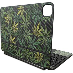 Carbon Fiber Skin Compatible with Apple Magic Keyboard for iPad Pro 11‑inch (M4) 2024 - Cannabis Culture - Premium 3M Vinyl Protective Decal Cover - Easy to Apply | Crafted in The USA by MightySkins