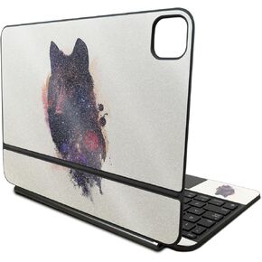 Glossy Glitter Skin Compatible with Apple Magic Keyboard for iPad Pro 11‑inch (M4) 2024 - Universal Wolf - Premium 3M Vinyl Protective Decal Cover - Easy to Apply | Crafted in The USA by MightySkins