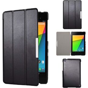 Google Nexus 7 2nd (2nd.2013 Model) pu Leather Pouch with Stand - Fit for 2013 Release Nexus 7 Tablet (Black)
