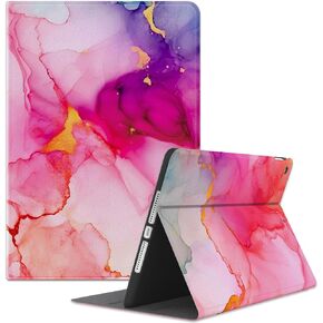 Case for iPad 9th/8th/7th Generation 2021/2020/2019 10.2 inch, Multi-Angle Viewing Stand 10.2" Cover, Folio Smart Auto Wake/Sleep iPad 9/8/7 Gen Case Cute (Marble Pink Coloful)