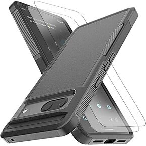 YmhxcY for Pixel 7 Case, [10 FT Military Grade Drop Protection] [Non-Slip] [2 pcs TPE HD Screen Protector] Heavy Duty Full-Body Shockproof Case for Google Pixel 7 5G 6.3“-Black