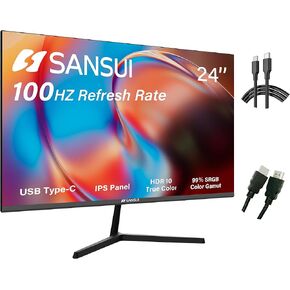 iPower Monitor 24 inch 100Hz IPS USB Type-C FHD 1080P Computer