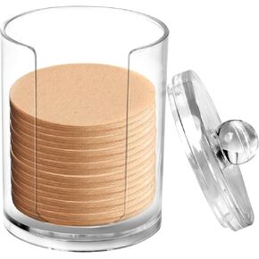Espresso Paper Filter Holder Storage Container Coffee Filter Holder Portable Coffee Filter with Lid Suitable for （50mm - 60mm） Round Disposable Paper Filters
