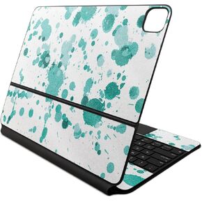 لامعة لامعة الجلد متوافق مع لوحة مفاتيح Apple Magic لـ iPad Air 13 بوصة (M2) 2024 - Teal Splatter - غطاء شارات واقية من الفينيل 3M Premium 3M - يسهل تطبيقه | مصنوع في الولايات المتحدة الأمريكية من قبل Mayyskins