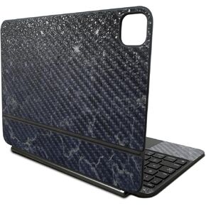 Carbon Fiber Skin Compatible with Apple Magic Keyboard for iPad Pro 11‑inch (M4) 2024 - Dark Shimmer Marble - 3M Vinyl Protective Decal Cover - Easy to Apply | Crafted in The USA by MightySkins