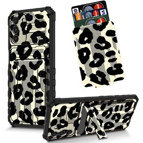 for Samsung S24 Plus 6.7" Wallet Case with Detachable ID Card Holder Slot Built-in Kickstand Dual Layer Hard PC Rugged Soft TPU Protective Case for Samsung Galaxy S24+ 5G, Cow Print