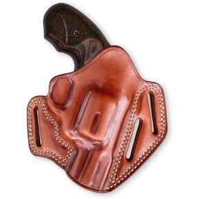 Leather Pancake OWB Belt Holster Open Top Fits, Colt King Cobra Carry 357 Magnum 6-Shot 2" Barrel, Right Hand, Brown #1644#