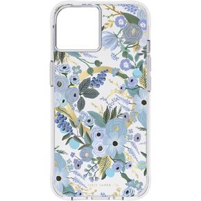 Rifle Paper Co. iPhone 14 Plus Case [Compatible with MagSafe] [10ft Drop Protection] Cute iPhone Case 6.7" with Floral Pattern, Anti-Scratch Tech, Shockproof Material, Slim Fit - Garden Party Blue