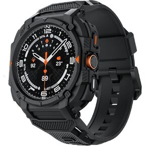 Pro Rugged Case with Band for Galaxy Watch Ultra 47mm Band, Military Grade Look Protection for Samsung Galaxy Watch Ultra Bands, Durable TPU for Galaxy Watch Ultra Case(2025)