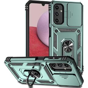 Military Grade Case for Galaxy A14 5G Case for Samsung A14 5G Case with Kickstand Slide Camera Cover Protection Shockproof Case for Samsung Galaxy A14 5G Phone Case (Dark Green)