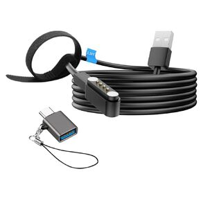 Charger Cable Compatible with PLAUD Note 3.3FT 4 Pin Replacement Magnetic USB Charging Cable for PLAUD Note Voice Recorder Includes Cable Ties Reusable and USB Type-C Adapter