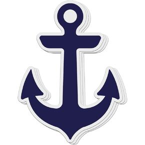 (3 PCs) Anchor Nautical Navy Blue Waterproof Vinyl Stickers 3 Inches