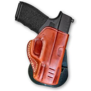 Premium Leather OWB Paddle Holster Open Top Fits, Springfieldd Hellcat Pro Compact 9mm 3.7'' Barrel, Right Hand Draw, Brown Color #1618#