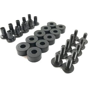 Gun Guy Gear - Black Chicago Screw - Binding Post Kit - Open Back Slotted Fasteners for Kydex Holsters (1/2" Length - 10 Pack)