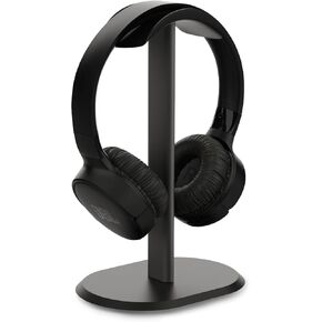 Headphone Stand, Headset Holder for Desk with Aluminum Supporting Bar Compatible with All Over-Ear On-Ear Headphones Size, Black