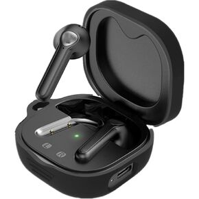 Case Compatible with SOUNDPEATS TrueAir2,Soft Silicone Shockproof Anti-Scratch Protective Cover (Black)