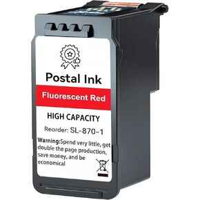 SL-870-1 Red Ink Cartridge Fluorescent Red Ink Replacement for The PB New SendPro Mailstation Postage Meter Machine(CSD1) 1Pack