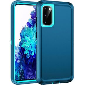 for Galaxy S20 FE 5g Case,Shockproof Dropproof Dustproof 3-Layer Full Body Protection Rugged Heavy Duty High Impact Hard Cover Case for Galaxy S20 FE 6.5 inch,Turquoise