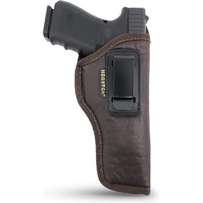 Brown Inside Waistband Gun Holster for Men for Beretta 92FS, FN 5.7, Canik TP9 SFX, Ruger 57, SIG P320 X5, Beretta APX Target, Glock 34 35 41, CZ 75 SP01 / P09. Eco Leather Holster 9mm by Houston