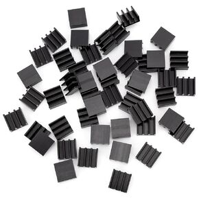 50pcs Aluminium Heatsink Kit for Pi Zero Heat Sink Cooler 11mm x 11mm x 5mm Small Heat Sink, Black
