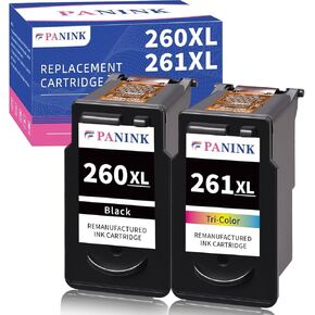 Remanufactured 260XL and 261XL Ink Cartridges Replacement for Canon 260 and 261 Ink Cartridges, PG-260 XL/CL-261 XL Work with Canon Pixma TS6420a TS6400 TR7020a TR7020 TS5320 Printer Ink