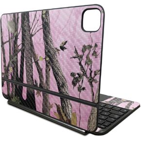 Carbon Fiber Skin Compatible with Apple Magic Keyboard for iPad Pro 11‑inch (M4) 2024 - Pink Tree Camo - Premium 3M Vinyl Protective Decal Cover - Easy to Apply | Crafted in The USA by MightySkins