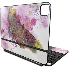 Glossy Glitter Skin Compatible With Apple Magic Keyboard for iPad Pro 11‑inch (M4) 2024 - Hippie Butterfly - Premium 3M Vinyl Protective Decal Cover - Easy To Apply | Crafted in the USA by MightySkins